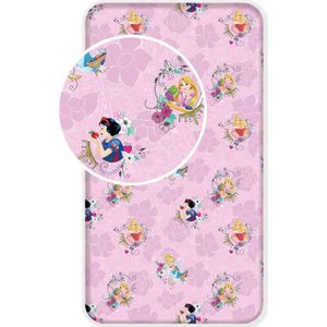 Disney Princess Pink - Hoeslaken - Eenpersoons - 90 x 200 cm - Multi