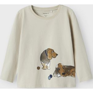 NAME IT - NMMKNUD LS TOP - Wit - Jongens T-shirt