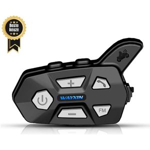 WAYXIN - Draadloze Motorhelm Headset R5 - Bluetooth Headset met Microfoon - Waterdichte Motorhelm Headset - Motor Helm Intercom - Handsfree Bellen - Scooter helm - Communicatiesysteem - Bluetooth - 1 Stuk