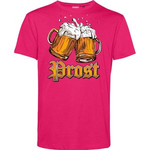 T-shirt Prost | Oktoberfest dames heren | Carnavalskleding heren dames | Foute party | Fuchsia | maat S