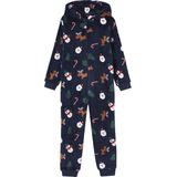 Onesie - Marineblauw - Jumpsuit - Kerstthema - Met Rits