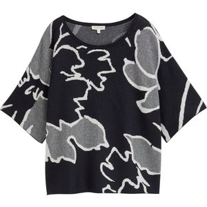 Tom Tailor - Loose Fit - Damespullover - Puur Katoen - All-over Motief - Bloemen