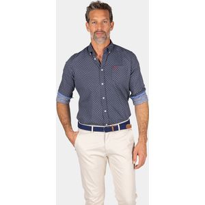 NZA - Navy flanellen overhemd met print - Winter Navy