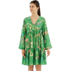 Replay W9602.000.73980 Korte Jurk Met Lange Mouwen Groen L Vrouw