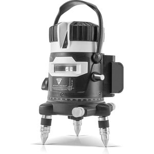 3D Kruislijnlaser met 30M Bereik en 360° Laserwaterpas - Zelfnivellerende Bouwlaser met 5 Lijnen en Li-Ion Accu