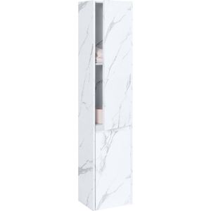 Cosmo Casa - Wandkast - Badkamer Highboard - Melamine - 2 Deuren, 3 Planken - 160x33cm - Witte Marmerlook