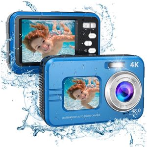 Onderwatercamera waterdicht 48MP/4K/16x zoom/dubbel scherm/autofocus
