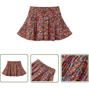 vidaXL Meisje - Kinderrokje - Kinderrokje 92 meerkleurig - Bloempatroon - Multicolour - Lyocell