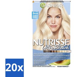20 x Garnier - Nutrisse Ultra BLonde D+++ - Ontkleuring - Ultra Puur Blond - Super Oplichtend - Permanente Kleur - Ontkleuring - Haarkleur - Blond - Ultra Puur Blond - Anti-Geel