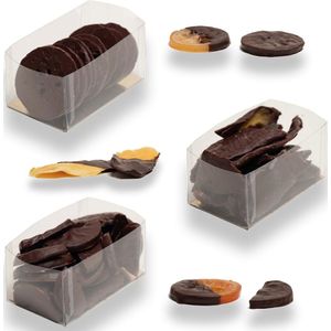 DARQ  luxe Chocolade Fruit Cadeaudoos - Pure en Melk Chocolade - Unieke geschenkdoos met Filipijnse Mango, Citroen, Sinaasappel en meer - Perfect Chocolade Cadeau voor man en vrouw - Handgemaakt, duurzaam, biologisch en fair trade