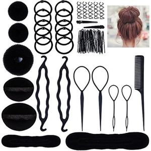 Haarstyling set - voor meisjes - Creatieve accessoires - met foam ballen en haarklemmen - Voor knotten en vlechten