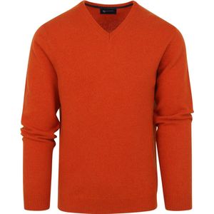 Suitable Pullover Wol V-Hals Oranje - Maat XL - Heren - Pullovers