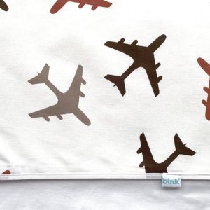 BINK Bedding Ledikantlaken Planes Choco 100 x 150 cm