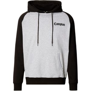 Mister Tee Compton Wording Emb Raglan Hoody MT3922 H.Grey/Blk-S