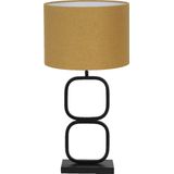Light & Living Tafellamp Lutika/Livigno - Zwart/Oker - Ø30x67cm -