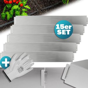 Gardebruk Borderrand – 15m 100x14cm Gegalvaniseerd Staal – Zilver