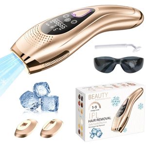 IPL Laser Ontharings Apparaat -Effectief - Met Pijnloos ICE Cool system - 9 Standen - Voor Alle Huidtypes - Cadeau voor haar - Cadeau voor hem - Permanent - Haarverwijderaar -Sinterklaas cadeau- Kerst Cadeau