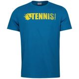 Head Racket Font T-shirt Met Korte Mouwen Blauw XL Man