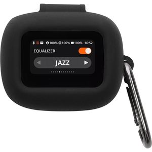 kwmobile cover voor oordopjes case - geschikt voor JBL Live Flex 3 / Live Buds 3 / Live Beam 3 - Trendy beschermhoes draadloze oordopjes in zwart