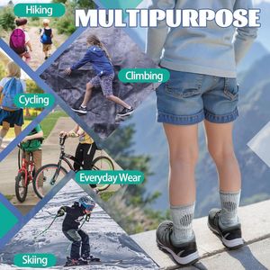 4 Paar Kinderen Merinowol Wandelsokken voor Jongens en Meisjes - Thermische Winter Sokken