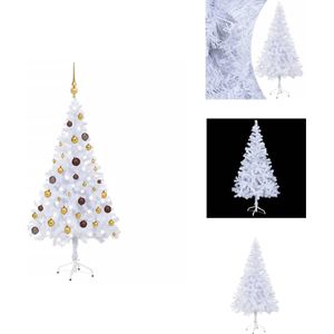 vidaXL Kerstboom Sneeuw Wit 120 cm - 230 takken - LED-verlichting - Decoratieve kerstboom