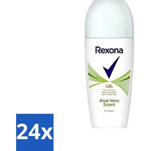 Rexona - Deodorant Roller - Aloe Vera - 0% Alcohol - Anti-Transpirant & Perspirant - 50ml - Voordeelverpakking - 24 stuks