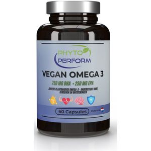 PhytoPerform - Vegan Omega 3 - DHA + EPA - Vitaminesupplement - 60 capsules