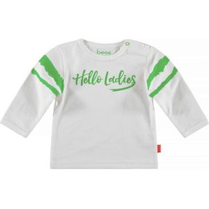 Bess - Shirt - Wit met groene tekst - Maat 62