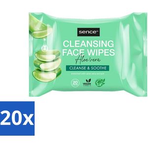 20 x Sence - Aloë Vera - Gezichtsreinigingsdoekjes - Verzachtend - 20 Doekjes - Dagelijks Gebruik - Make-up Remover