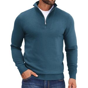 Heren Sweatshirt met Kwart Rits - Lange Mouwen, Coltrui voor Winter