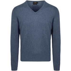 Steppin' Out Pullover V-hals Merinowol Kobaltblauw - Maat S - Heren - Pullovers