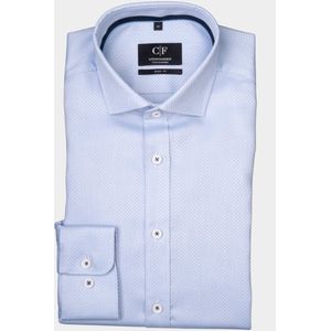 Commander - Cityhemd - Blauw - Body Fit - Lange Mouw - 100% Katoen