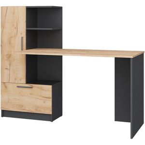 Vicco TomyBureau – 150 x 59 cm Antraciet/gouden eik