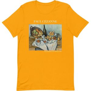Paul Cézanne 'De Mand met Appels' (""The Basket of Apples"") Beroemd Schilderij T-Shirt | Unisex Klassiek Kunst T-shirt | Goud | S
