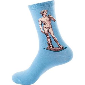 Kunstzinnige sokken - Michelangelo - David - Unisex Maat One size - Kunstsokken - Art - Kunst - Vrolijke sokken