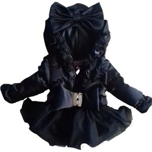 Maat 62 kinderjas Zomerjas zwart tule bloemen baby en kind Jas glitter kinderjas strik