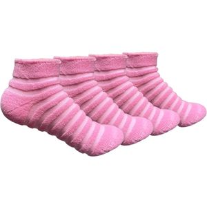 LIEVE SOKKEN Frotteesokken voor dames – Set van 4 paar – Roze – Katoen – Maat 36-40