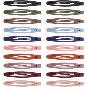 20 stuks Metalen Snap Haarspelden - Antislip - 6,3 cm - Voor Dik en Dun Haar (10 Kleuren)