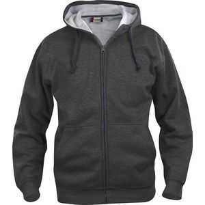 Clique Basic hoody Full zip Antraciet Melange maat XXL
