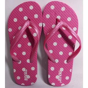 Teenslippers - Rival - Maat 32 - Roze met Witte Stippen - Polkadots - Meisjes - Strandslipper