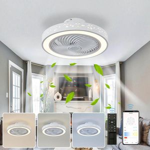 Rosnek Witte Plafondventilator met verlichting 46cm - met App & Afstandsbediening - 6 Snelheden - 3 Kleurtemperaturen Dimbare LED - Jaarrond Gebruik & Veiligheidsrooster voor Woonkamer/Slaapkamer