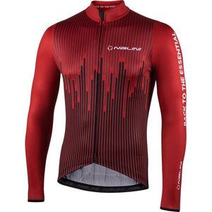 Nalini - Heren - Fietsshirt - Lange Mouwen - Wielrenshirt - Rood - Zwart - NEW LS FIT JERSEY - S