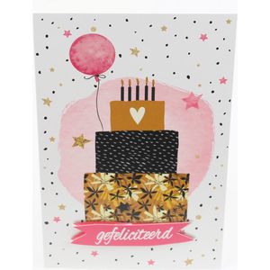 Verjaardag wenskaarten ballonnen happy birthday 3D 6 stuks - Felicitatie kaarten - Gefeliciteerd kaarten