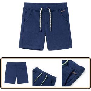 Kindershorts - Trekkoord - Donkerblauw - Maat 128 Kindershorts - Kindershorts - Kinderkleding - Kinderkled