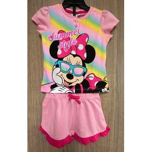 Disney Minnie Mouse short pyjama - kleur roze - in geschenkendoos. Maat 128 cm / 8 jaar