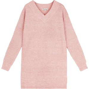 Roze Sweater Dress Wol - Maat ML - Sweater Jurk - Dames Jurken - Lange Sweaters - Roze