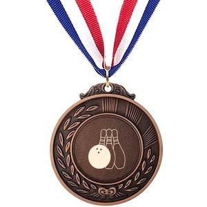 Akyol - bowlen medaille bronskleuring - Bowlen - sporters - inclusief kaart - sport cadeau - sporten - leuk kado voor je sporter om te geven -