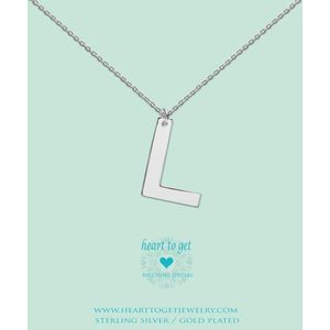 Heart to Get - Grote Letter L - Ketting - Zilver