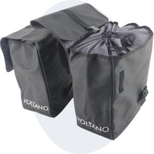 Voltano Dubbele Fietstas Urban - Zwart - 30 Liter - 100% Waterdicht - Afsluitbaar - Tarpaulin