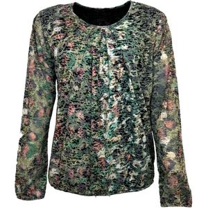 Pink Lady - N210 - Blouse - Groen/Roze Print